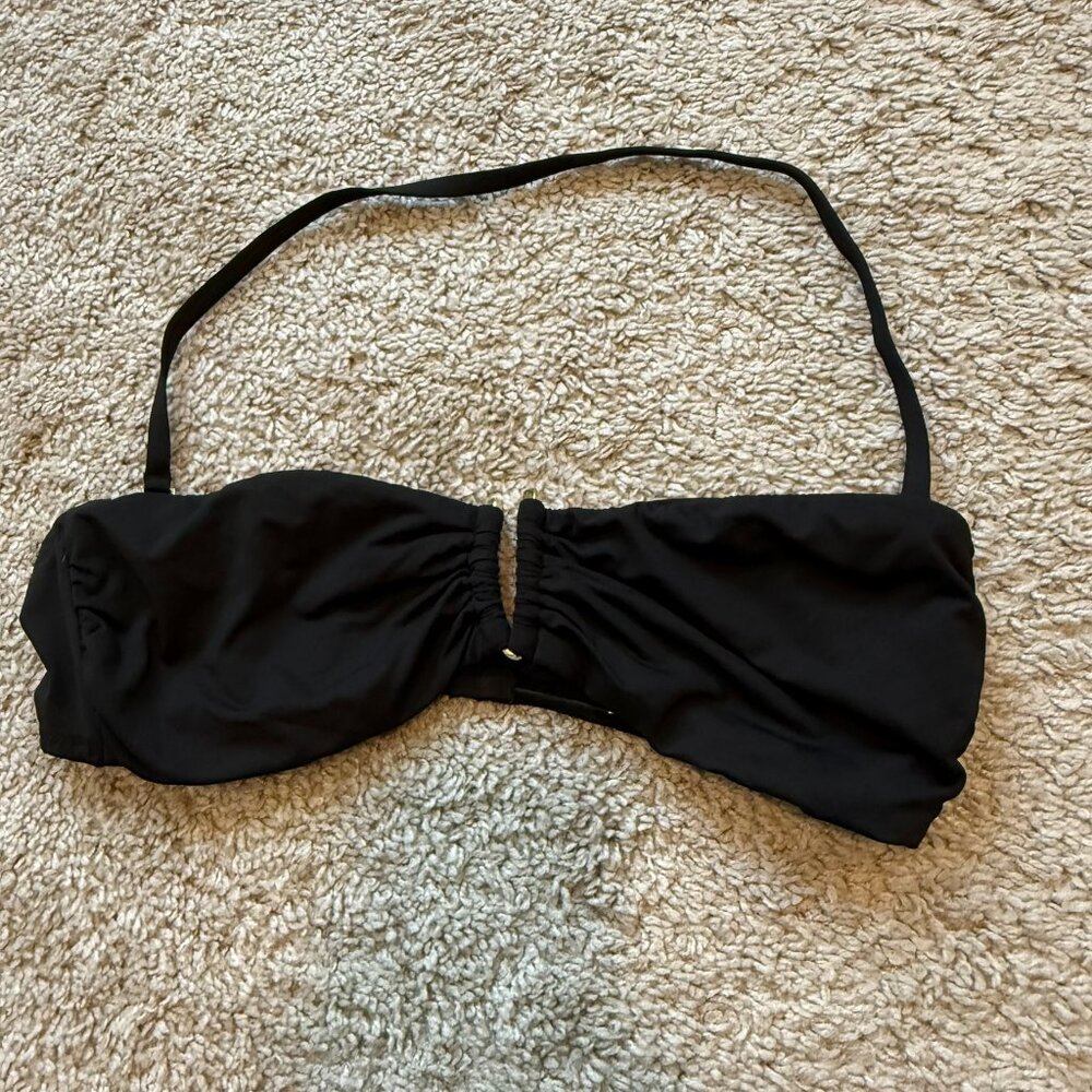 BCBGMAXAZRIA Bikini Swimsuit Top Women's Medium Black Casual Euphoria Bandeau